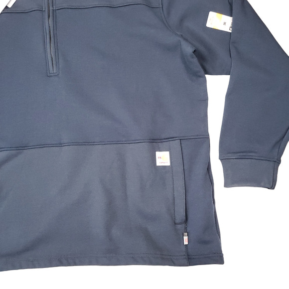 Carhartt Flame Resistant Rain Defender Mock Neck Fleece Pullover 3XL - Picture 6 of 12